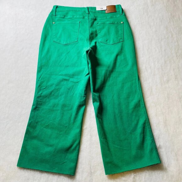 NWT Judy Blue Womens Green High Waist Garment Dyed Y2K Wide Leg Jeans Size 16W - Picture 2 of 9